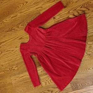 Hanna Andersson Red Velour Dress with Pockets